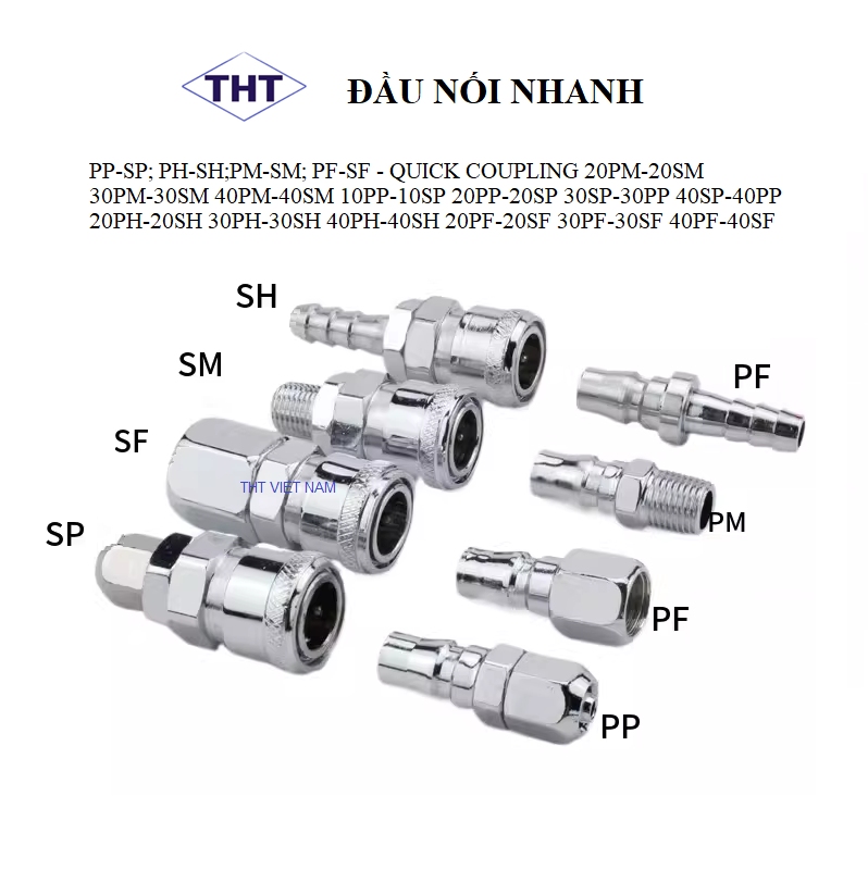 Khớp nối nhanh - Đầu nối nhanh PP SP PM SM
