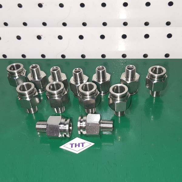 Đầu nối thẳng khí nén PC loại inox